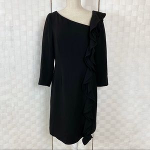Rickie Freeman for Teri Jon Black Long Sleeve Dress